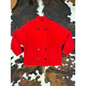 1970's red wool batwing coat by WELLINGTON FASHIONS USA